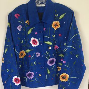 Women's Tunique Nights Silk Jacket Royal Blue